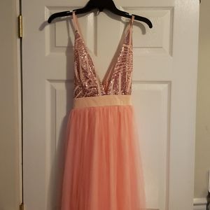 Peach prom dress